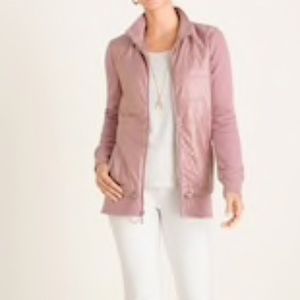 NWT Zenergy Fleece Mixed Puffer Jacket Dusty Rose